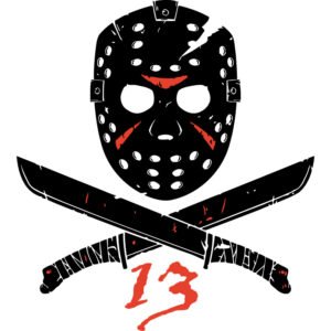 Friday-13-Jason-Mask-and-Knives-Black-and-Red-(Fracture-Design-Us)