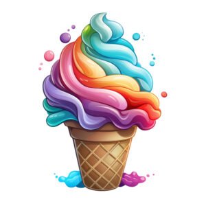 Ice Cream Cone Rainbow V03015 (freesvgdesigns)